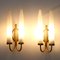 Sconces in Brass and Opal Glass, 1950s, Set of 2, Image 11
