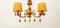 Cast Brass Chandelier with Amber Crystals and Organza Shades, Image 11