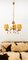 Cast Brass Chandelier with Amber Crystals and Organza Shades 2