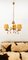 Cast Brass Chandelier with Amber Crystals and Organza Shades, Image 2