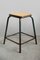 French Industrial Stool with Wooden Seat, 1950s 4