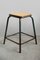 French Industrial Stool with Wooden Seat, 1950s, Image 4