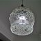 Mid-Century Portuguese Hanging Lamp in Clear Bubble Glass and Wood, 1960s, Image 7