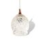 Mid-Century Portuguese Hanging Lamp in Clear Bubble Glass and Wood, 1960s, Image 2