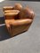 Art Deco Leather Club Chairs, France, Set of 2 2