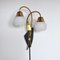 Scandinavian Organic 2-Arm Wall Light in Brass and Opaline, 1940s 3