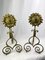 Arts and Crafts Sunflower Andirons, Set of 2 1