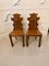 Antique Victorian Hall Chairs in Carved Oak, Set of 2 1