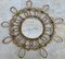 Mid-Century Mediterranean Rattan Flower Burst Mirror, 1960s, Image 1