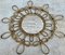 Mid-Century Mediterranean Rattan Flower Burst Mirror, 1960s, Image 5