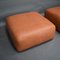 Italian Leather Le Mura Poufs by Mario Bellini for Cassina, 1970s, Image 6