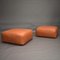 Italian Leather Le Mura Poufs by Mario Bellini for Cassina, 1970s 3