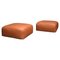 Italian Leather Le Mura Poufs by Mario Bellini for Cassina, 1970s, Image 1