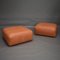 Italian Leather Le Mura Poufs by Mario Bellini for Cassina, 1970s, Image 2