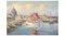 Fishing Boats Near Shore, 1930s, Oil on Canvas, Framed, Image 2