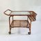 Mid Century Bar Cart in Bamboo and Rattan, Italy, 1950s 2