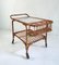 Mid Century Bar Cart in Bamboo and Rattan, Italy, 1950s 6