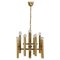 Italian Brass Chandelier 12 Spot Pendant Lamp by Gaetano Sciolari, 1970s, Image 1