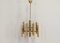 Italian Brass Chandelier 12 Spot Pendant Lamp by Gaetano Sciolari, 1970s 2