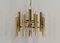 Italian Brass Chandelier 12 Spot Pendant Lamp by Gaetano Sciolari, 1970s 4