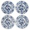 Blue Onion Dinner Plates in Hand-Painted Porcelain from Meissen, Set of 4 1