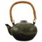 Chinese Teapot in Glazed Stoneware with Wicker Handle, 20th Century 1