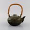 Chinese Teapot in Glazed Stoneware with Wicker Handle, 20th Century 4