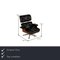 Sessel aus Schwarzem Leder mit Hocker von Charles & Ray Eames für Vitra, 2er Set 2