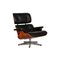 Lounge Chair in Black Leather with Stool by Charles & Ray Eames for Vitra, Set of 2 7
