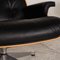 Lounge Chair in Black Leather with Stool by Charles & Ray Eames for Vitra, Set of 2, Image 4
