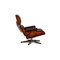Lounge Chair in Black Leather with Stool by Charles & Ray Eames for Vitra, Set of 2 8