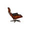 Lounge Chair in Black Leather with Stool by Charles & Ray Eames for Vitra, Set of 2, Image 8