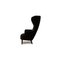 Black Velvet Wingback Armchair by Tom Dixon 8