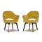 Conference Armchairs in Yellow Velvet by Eero Saarinen for Knoll Inc. / Knoll International, Set of 2 1