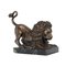 Lion en Bronze sur Socle en Marbre 1