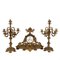Golden Bronze Triptych Clock & Candle Holders, Set of 3 1