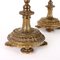 Golden Bronze Triptych Clock & Candle Holders, Set of 3 12