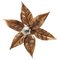 Belgian Brass Flower Leaf Sconce in the Style of Willy Daro, 1970s 1