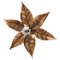 Belgian Brass Flower Leaf Sconce in the Style of Willy Daro, 1970s, Image 1
