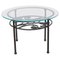 French Wrought Iron Round Coffee Table with Glass Top, 1960s 1