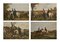 J F Herring, Hunting Scenes, 19th Century, Engravings, Framed, Set of 4 1