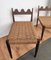 Italienische Mid-Century Stühle aus geschnitztem Holz & geflochtenem Seil, 1960er, 2er Set 4