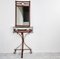 Mid-Century Faux Leather Console Table with Mirror in the Style of Jacques Adne, Set of 2, Image 3