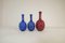 Mid-Century Blue and Red Peacock Vases by Sven Erik Skawonius for Upsala Ekeby, 1950s, Set of 3 7