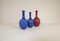 Mid-Century Blue and Red Peacock Vases by Sven Erik Skawonius for Upsala Ekeby, 1950s, Set of 3 6