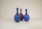 Mid-Century Blue and Red Peacock Vases by Sven Erik Skawonius for Upsala Ekeby, 1950s, Set of 3 2