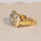 Anello vintage in oro 18K con diamanti con taglio a rosetta, anni '50, Immagine 2