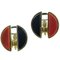 Half Onyx Button, Half Red Coral Button & Rose Gold Clip-On or Stud Earrings, Set of 2 2