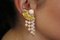 Pink Coral Sphere & 18K Yellow Gold Dangle Clip-On Earrings, Set of 2 8