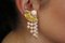 Pink Coral Sphere & 18K Yellow Gold Dangle Clip-On Earrings, Set of 2, Image 8